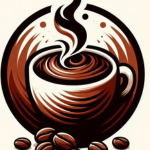Sip and savor the coffee bean logo